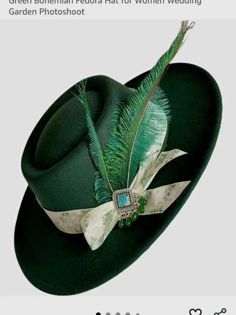 Womans Green Bohemian Fedora